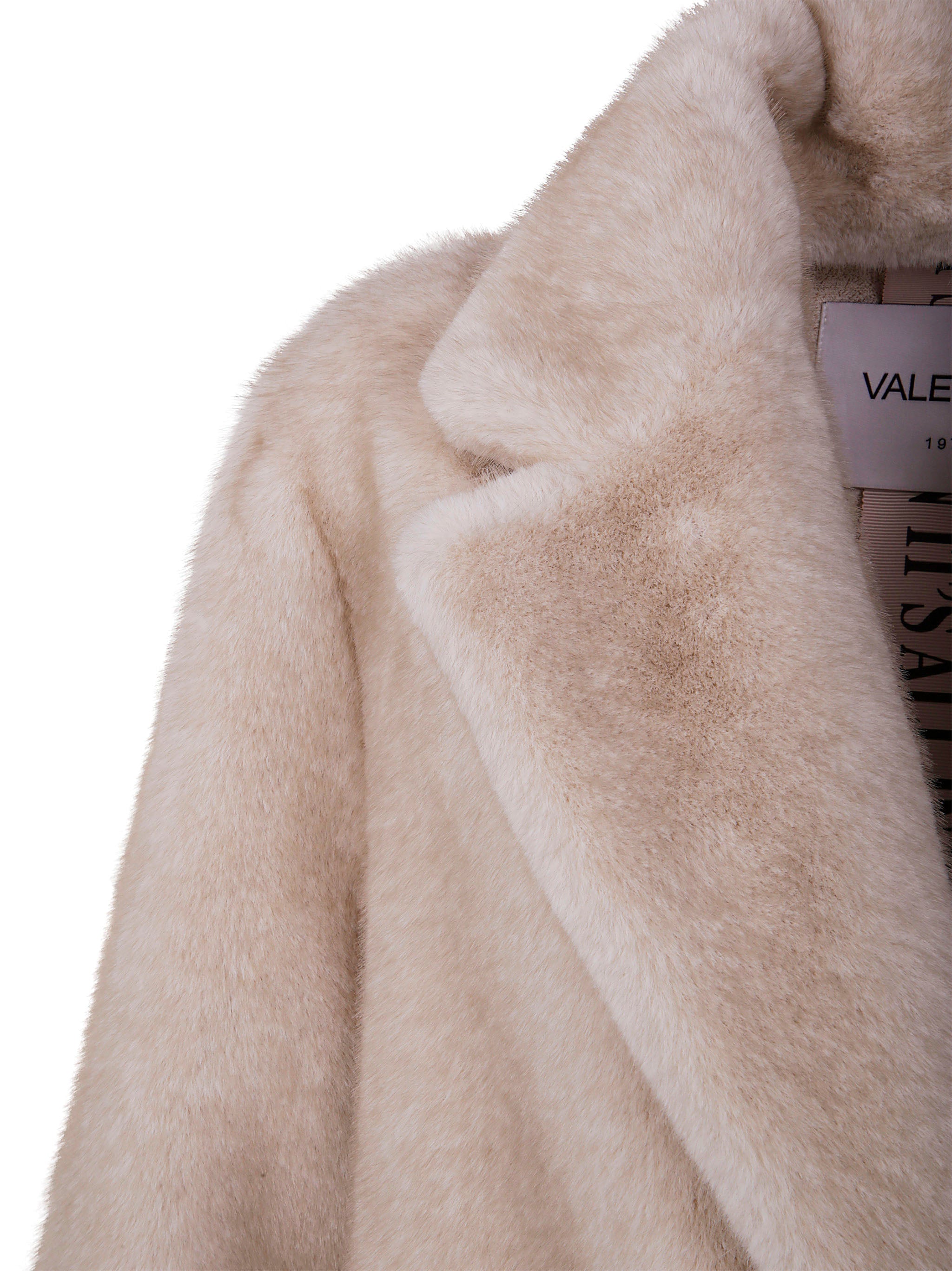 VALENTINI 1972 Eco Mink Midi Single Breasted Faux Fur Coat