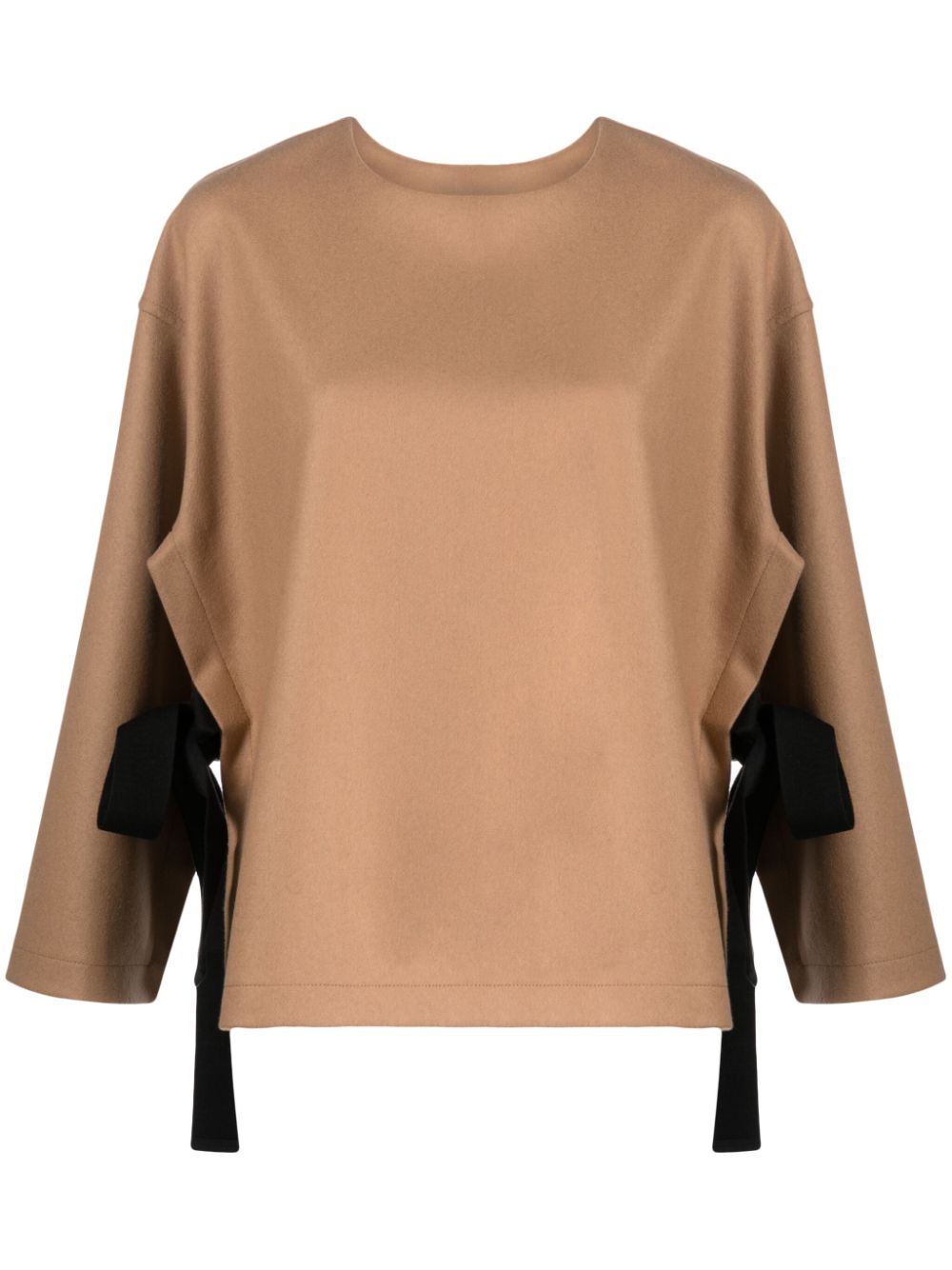 ERIKA CAVALLINI Wool Blend Blouse with Side Tie - FW23