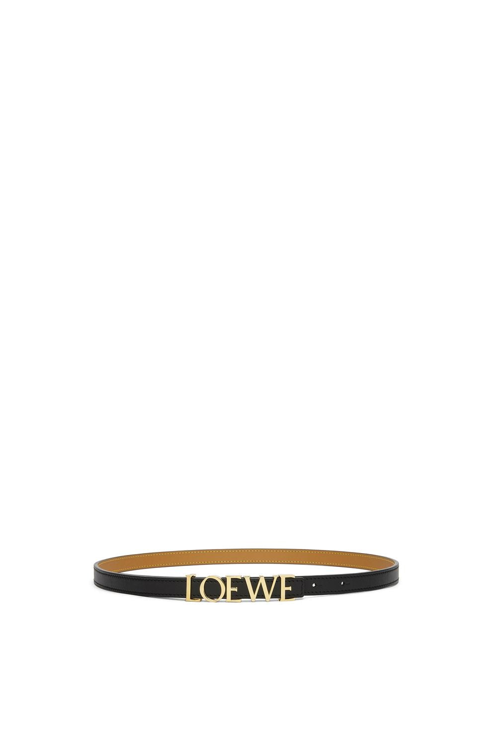 LOEWE Smooth Calfskin Belt 1.5cm with Gold-Tone Buckle