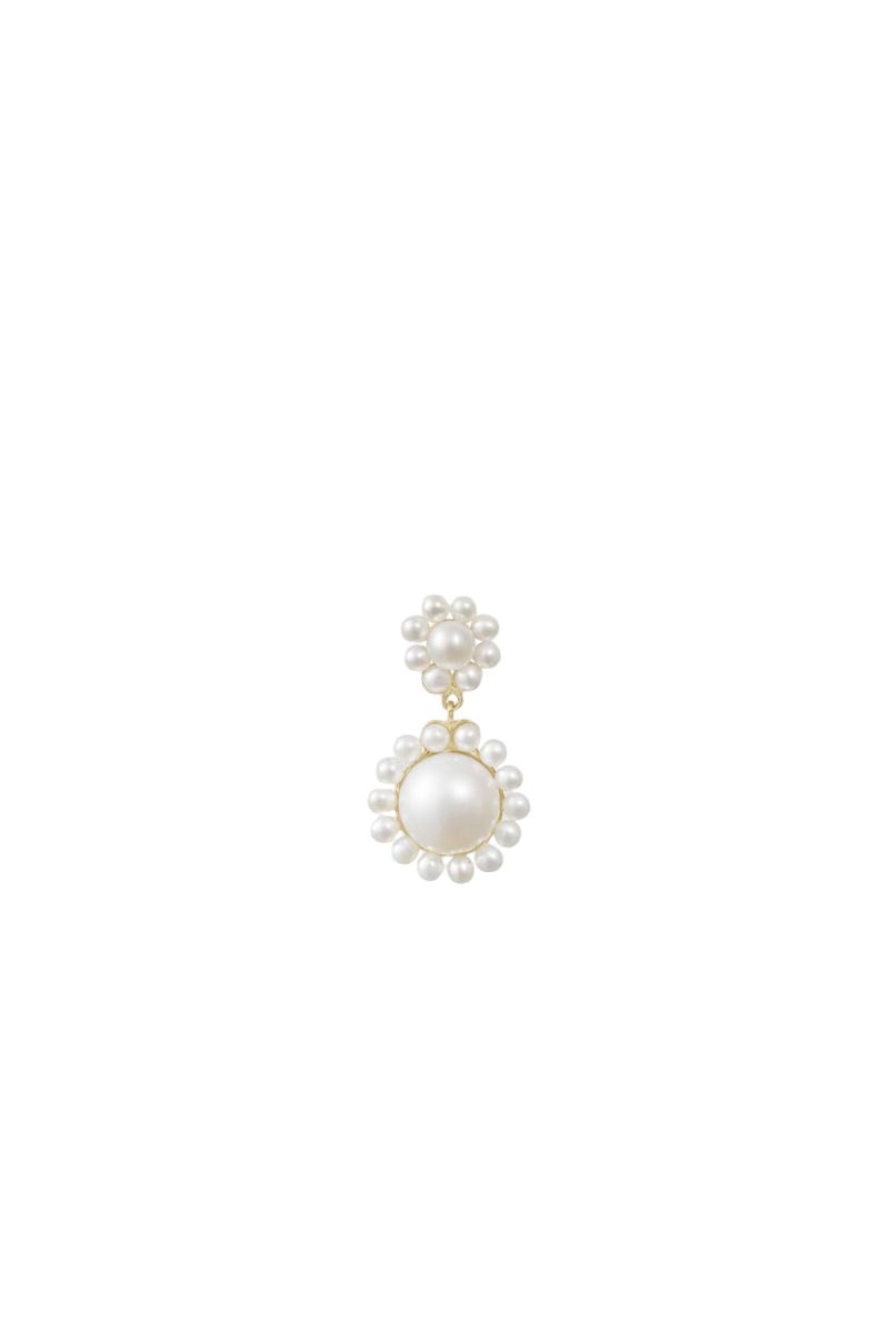 SOPHIE BILLE BRAHE Mini Freshwater Pearl Earrings with 14K Yellow Gold
