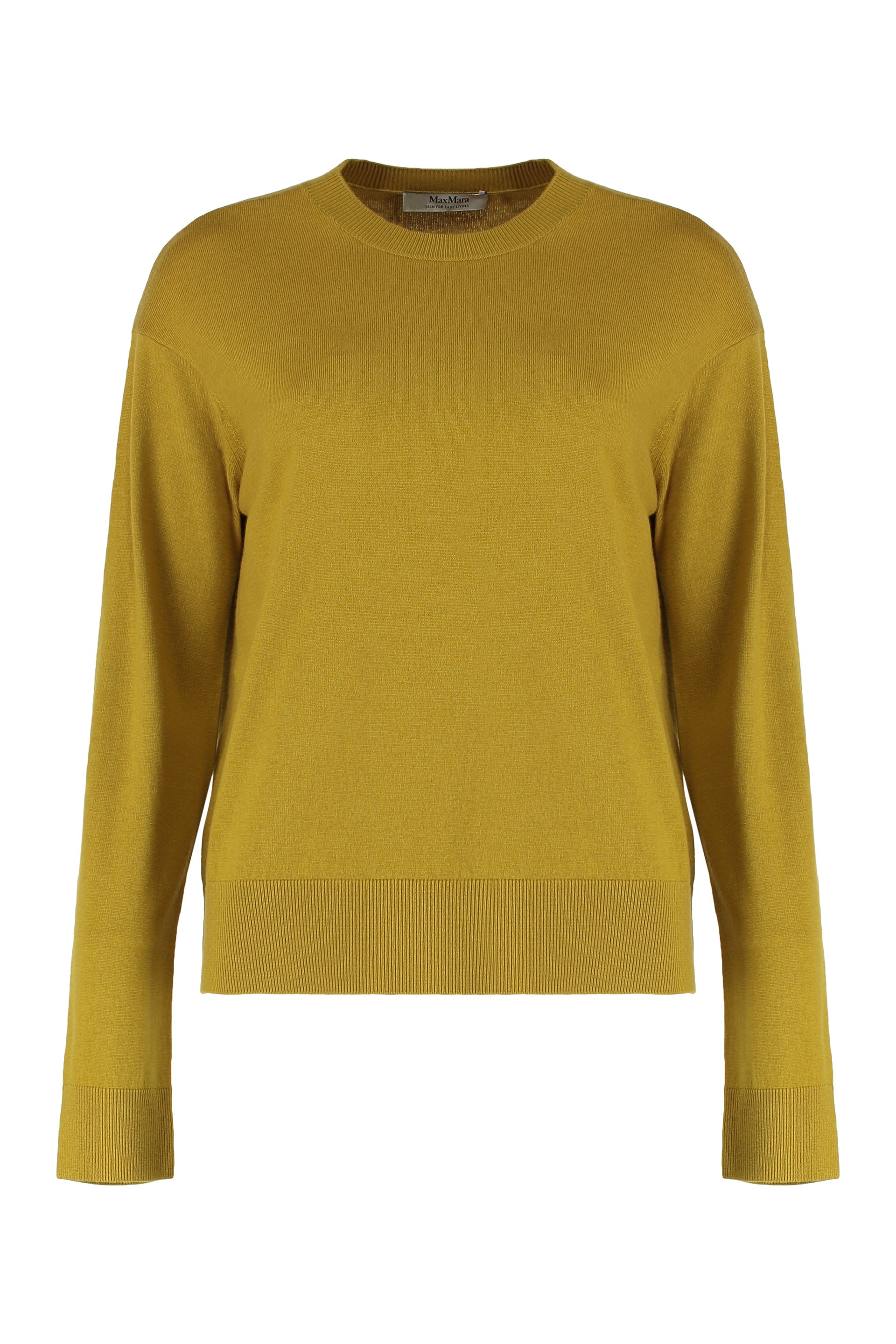 S MAX MARA ECO WOOL SWEATER with Ribbed Knit Edges - Women's Fashion