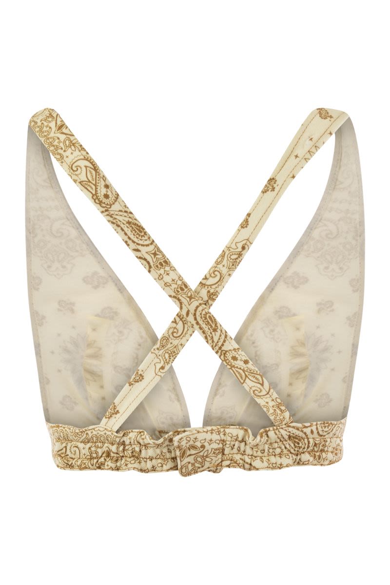 MC2 SAINT BARTH Wide Neckline Denim Top