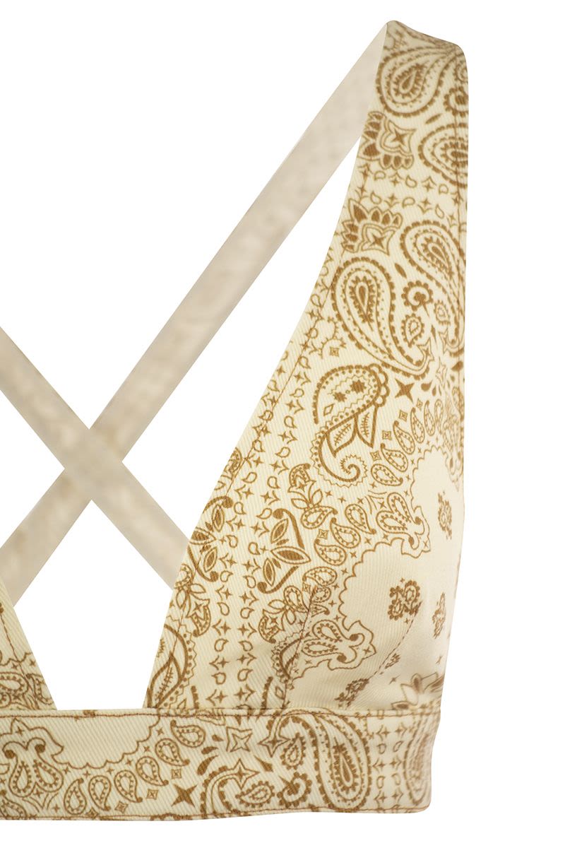 MC2 SAINT BARTH Wide Neckline Denim Top