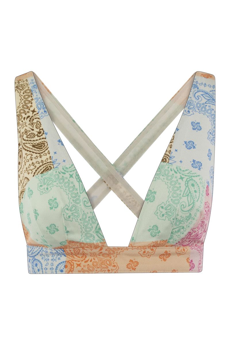 MC2 SAINT BARTH Wide Neckline Denim Top