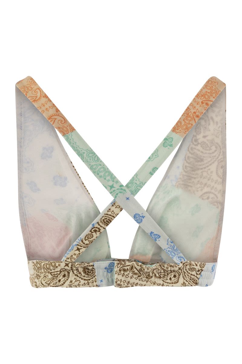 MC2 SAINT BARTH Wide Neckline Denim Top