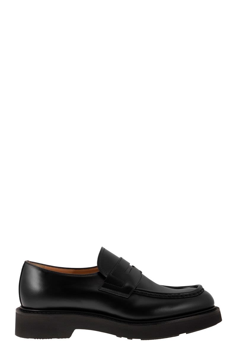 CHURCH'S Premium Leather Loafer with Raised Stitch Apron - Size 10