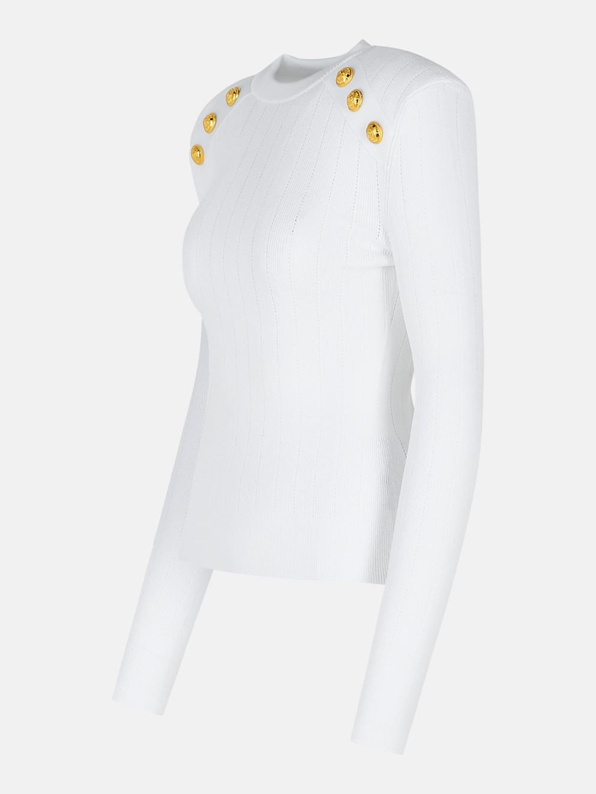 BALMAIN Knit Jumper with Button Details - Size 36
