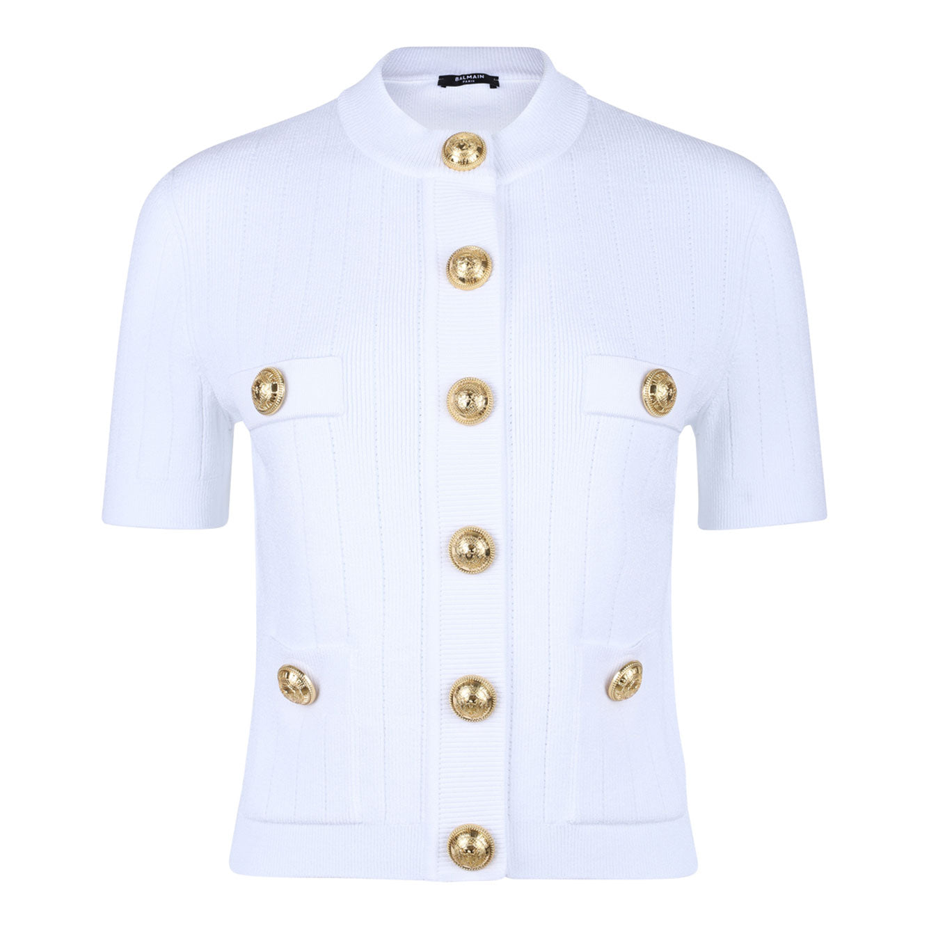 BALMAIN Buttoned Crewneck Mini Cardigan