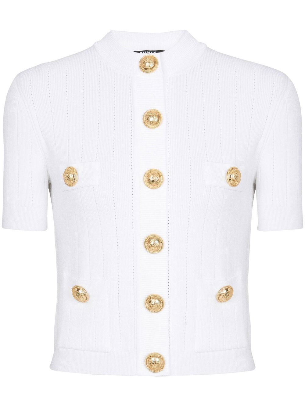 BALMAIN Buttoned Crewneck Mini Cardigan