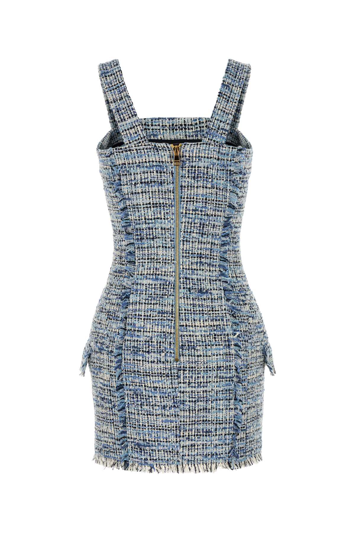 BALMAIN Embroidered Tweed Mini Dress