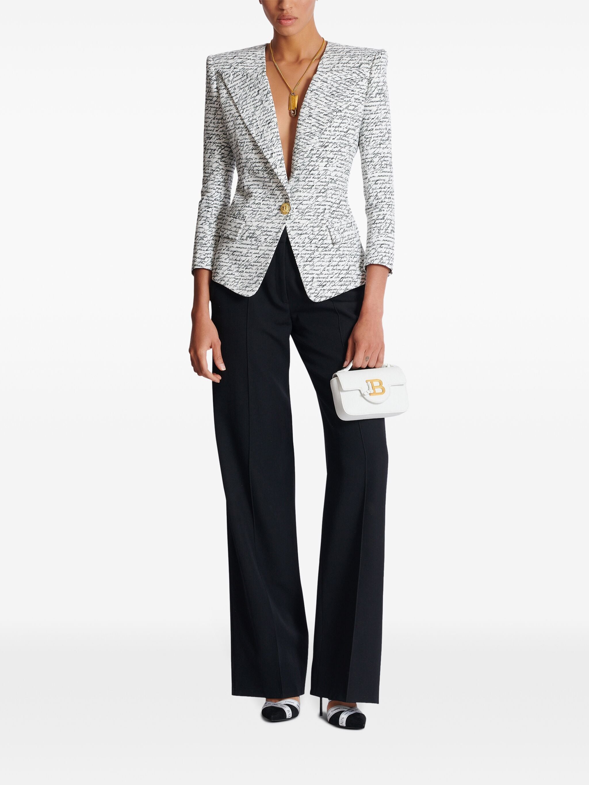 BALMAIN Tailored Love Letter Print Jacket