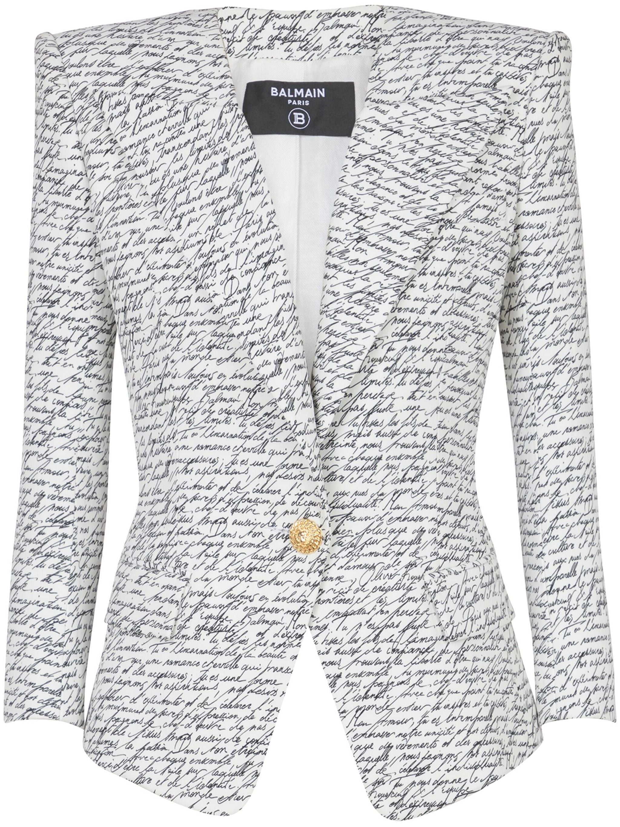 BALMAIN Tailored Love Letter Print Jacket