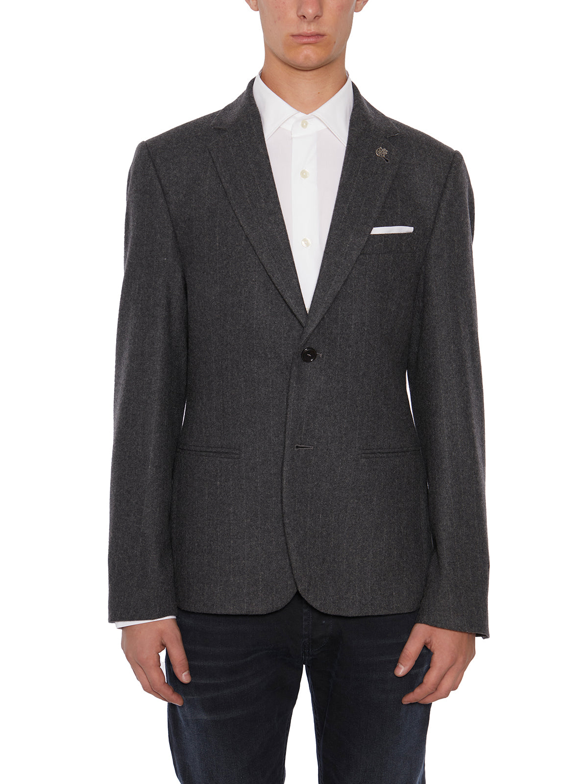 DANIELE ALESSANDRINI Men's Wool Single-Breasted Jacket - Size 48