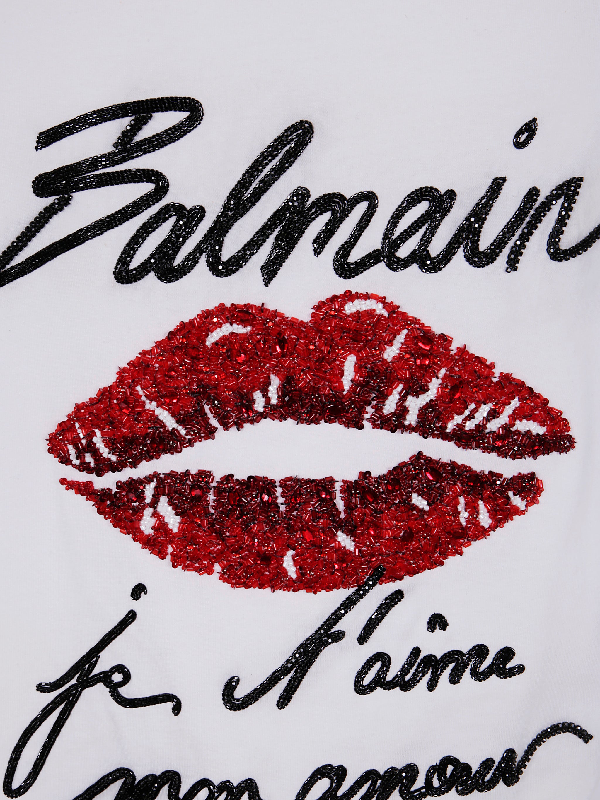 BALMAIN Embroidered Lips T-Shirt - Regular Fit