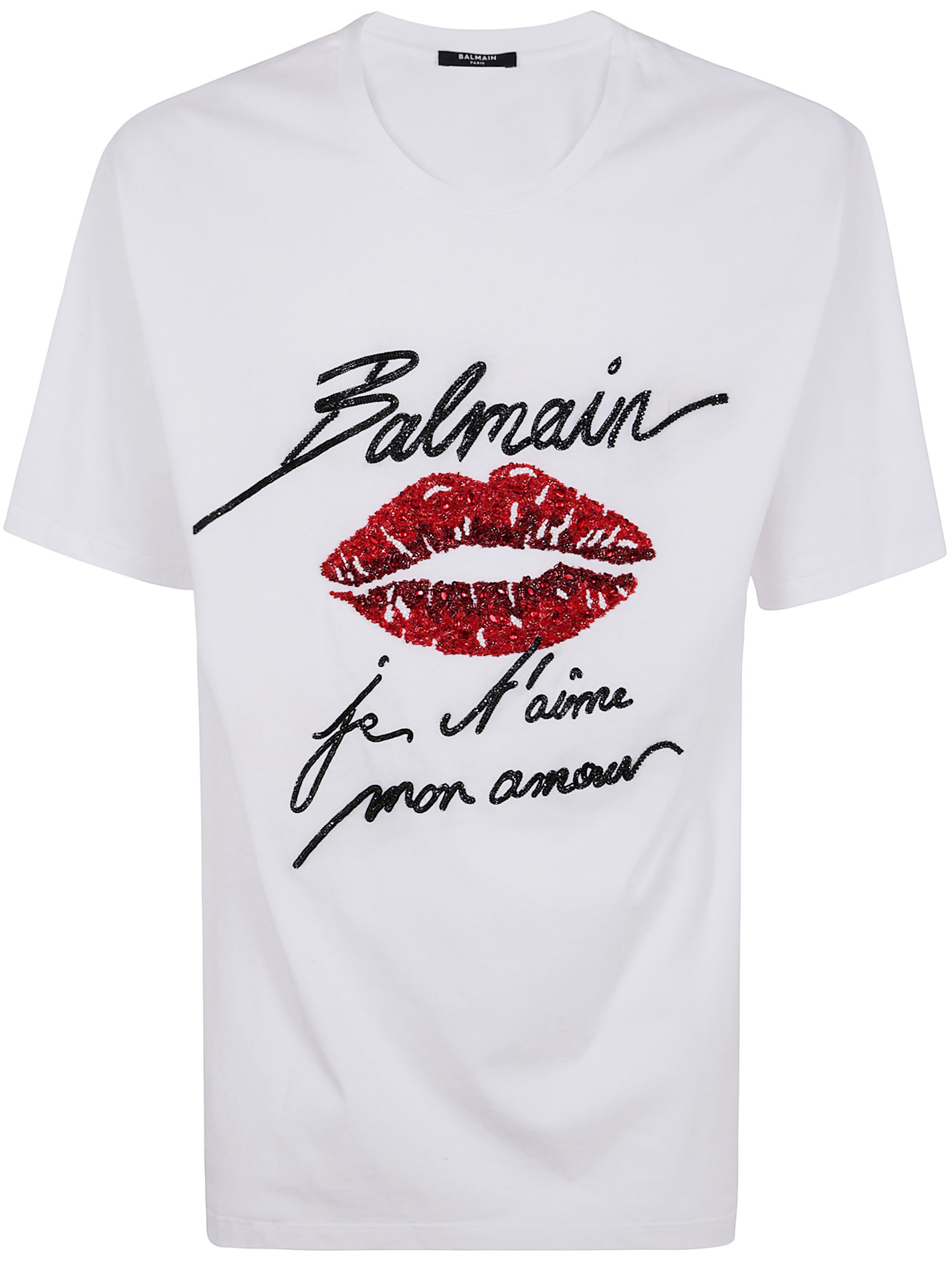 BALMAIN Embroidered Lips T-Shirt - Regular Fit