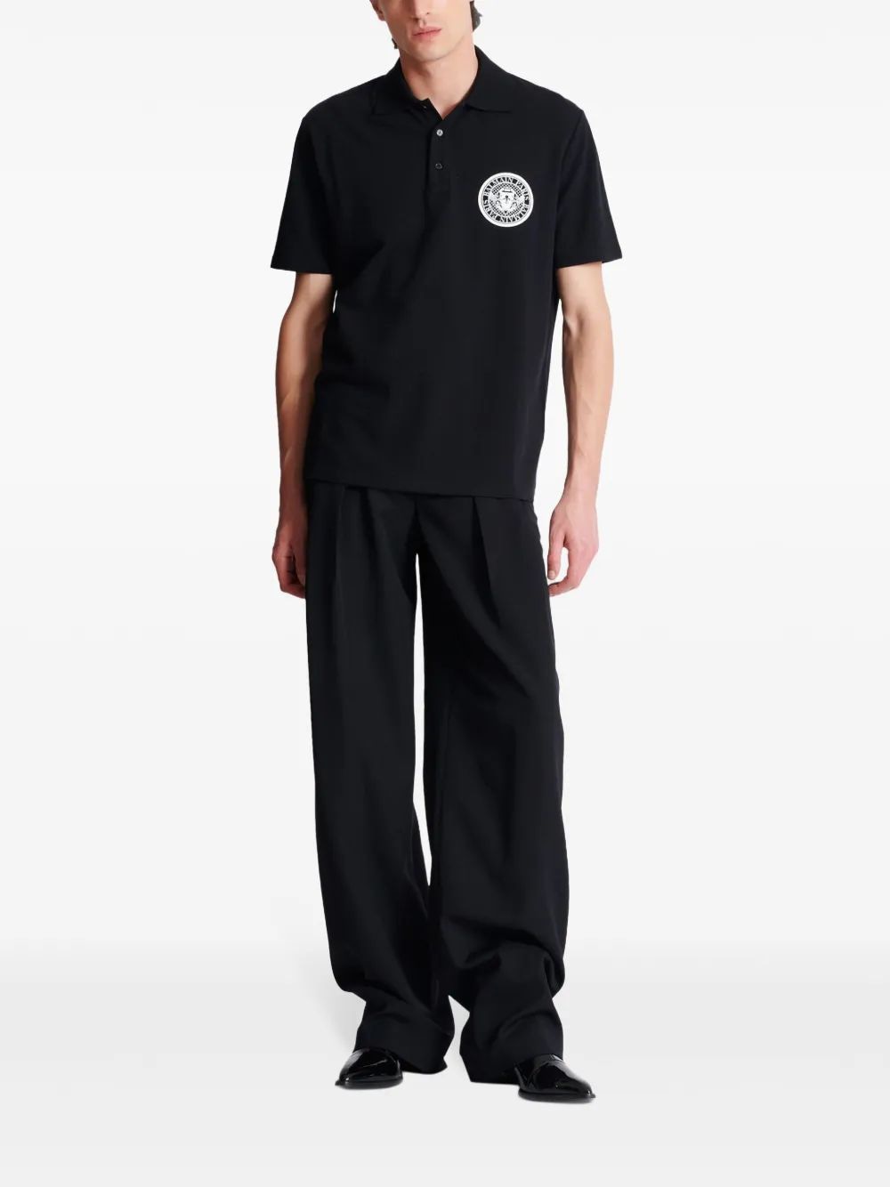 BALMAIN Oversized Short Sleeve Polo Shirt