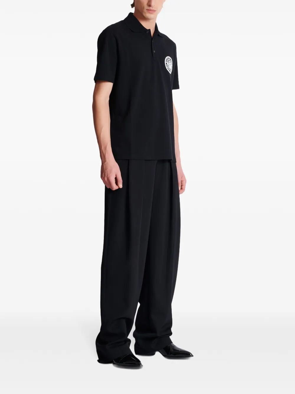 BALMAIN Oversized Short Sleeve Polo Shirt