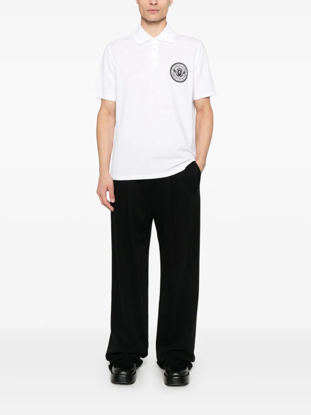 BALMAIN Oversized Short Sleeve Polo Shirt