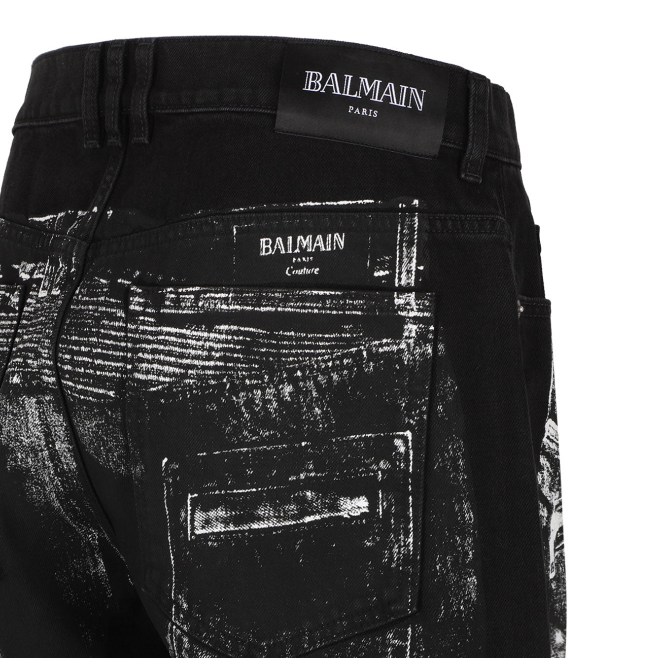 BALMAIN Men's Distressed Cotton Jeans
