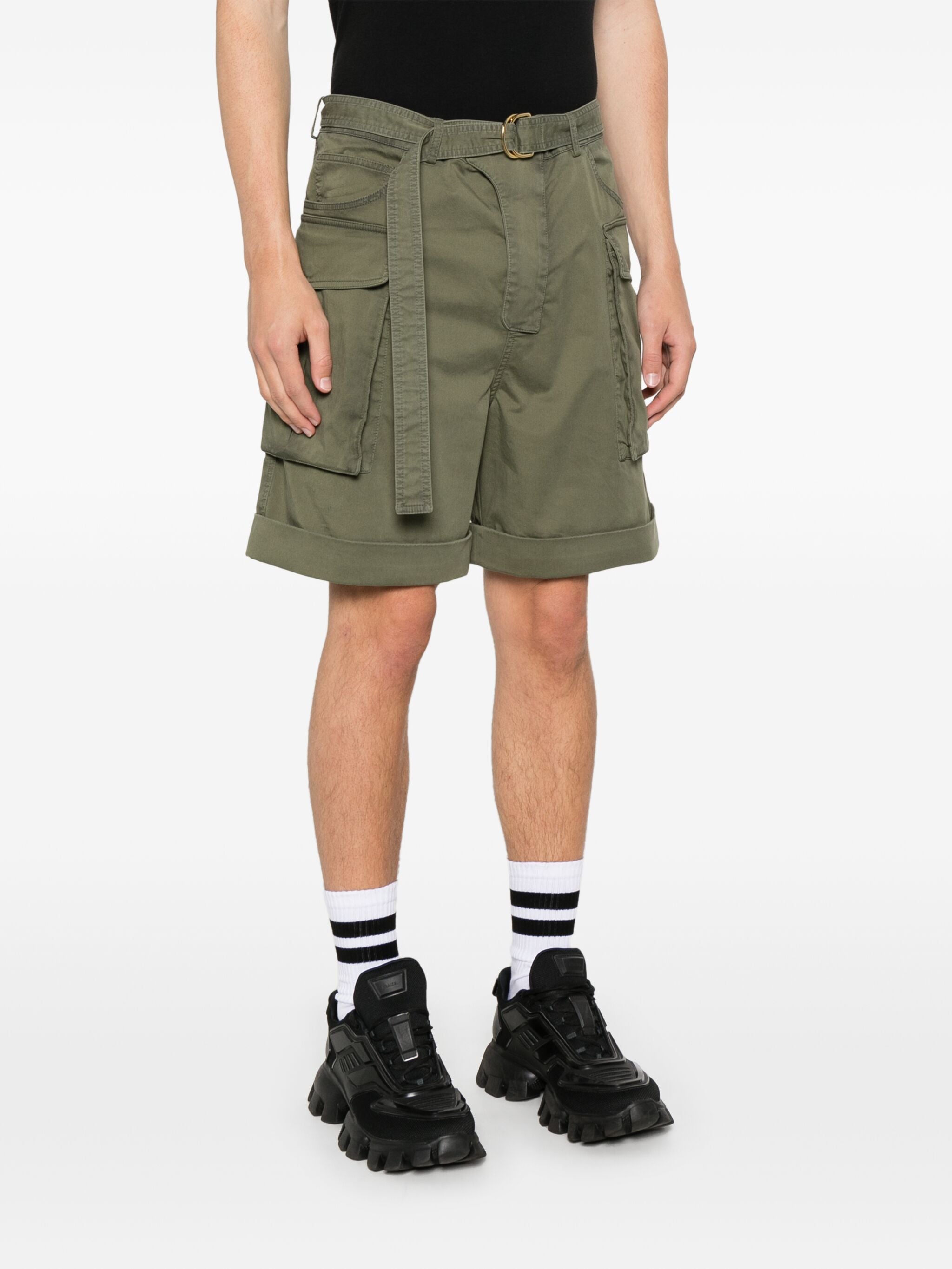 BALMAIN Men's Cargo Shorts with Adjustable Waist and Utility Pockets