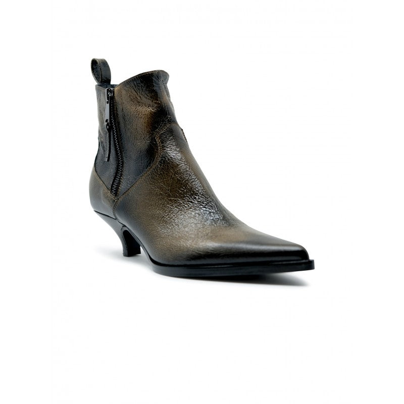 ELENA IACHI Chic Leather Ankle Boots with 50mm Heel