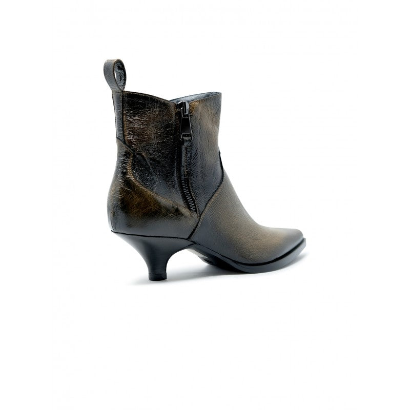 ELENA IACHI Chic Leather Ankle Boots with 50mm Heel