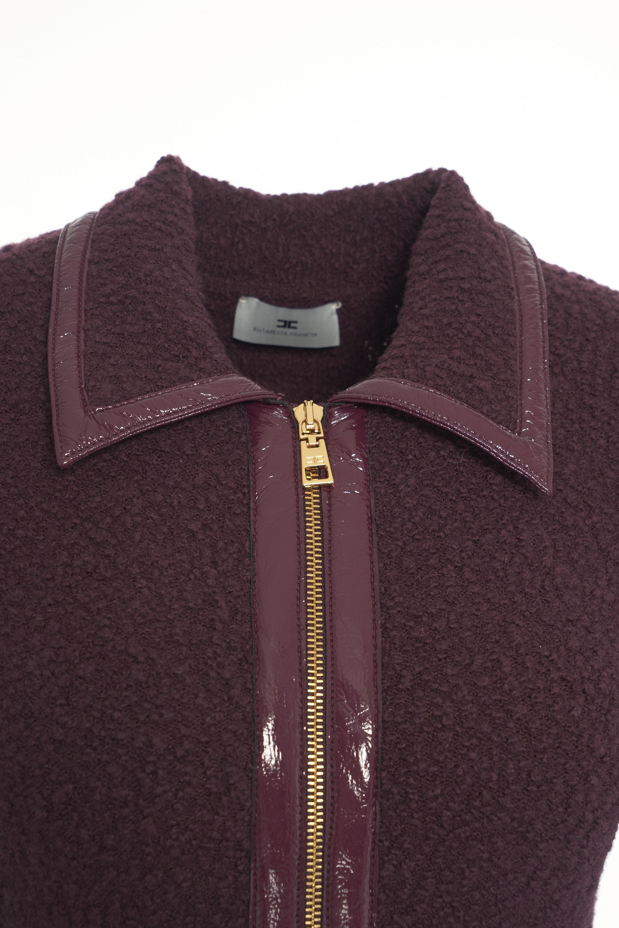 ELISABETTA FRANCHI Elegant Mini Dress with Polo Collar and Zip Detail