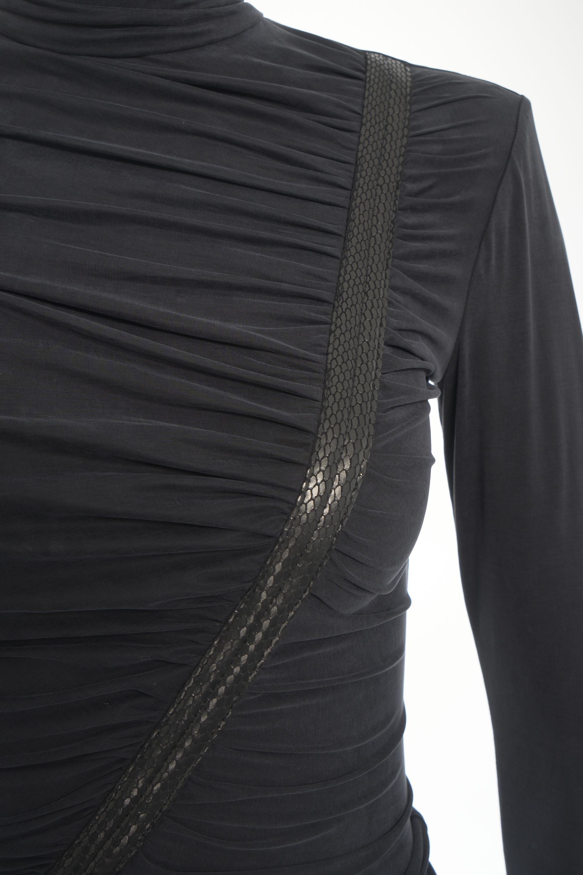 ELISABETTA FRANCHI Elegant Suit Maxi Dress with Draping Details