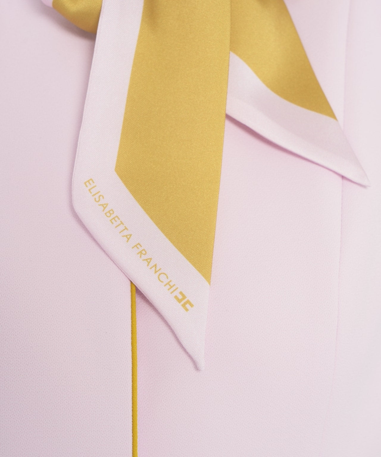 ELISABETTA FRANCHI Elegant Creased Pleated Blazer with Foulard Style