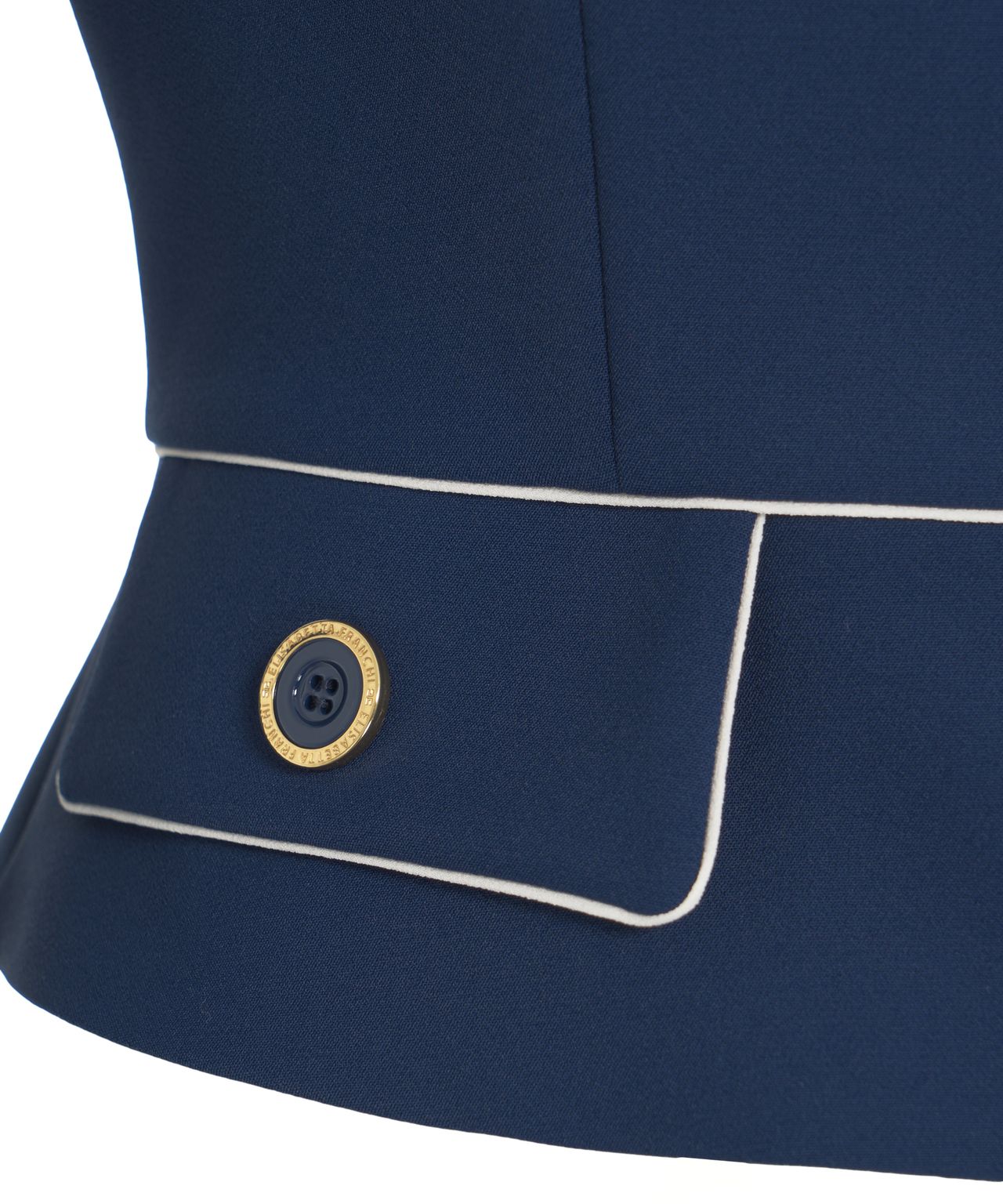 ELISABETTA FRANCHI Creased Pleated Blazer with Scarf Collar