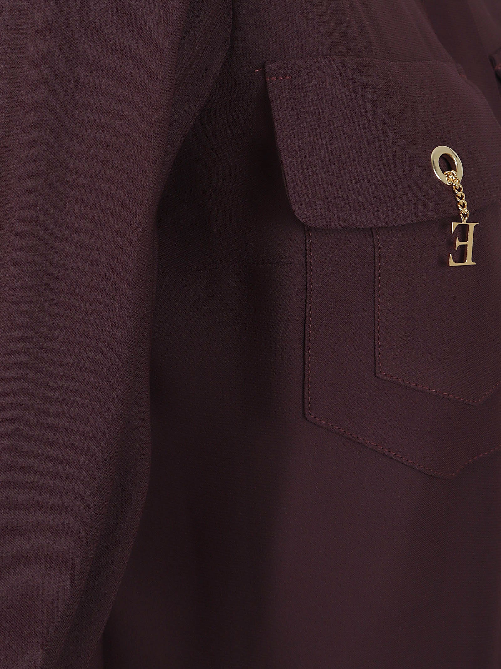 ELISABETTA FRANCHI Slim Fit Classic Collar Shirt with Jeweled Details