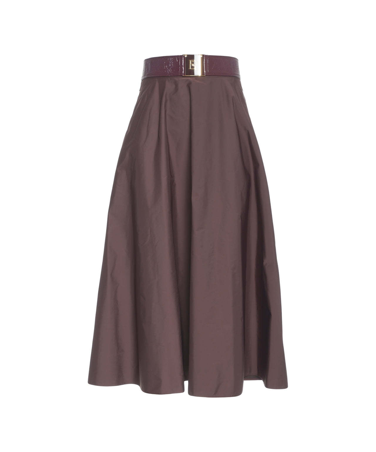 ELISABETTA FRANCHI Midi Skirt with Distinctive Belt