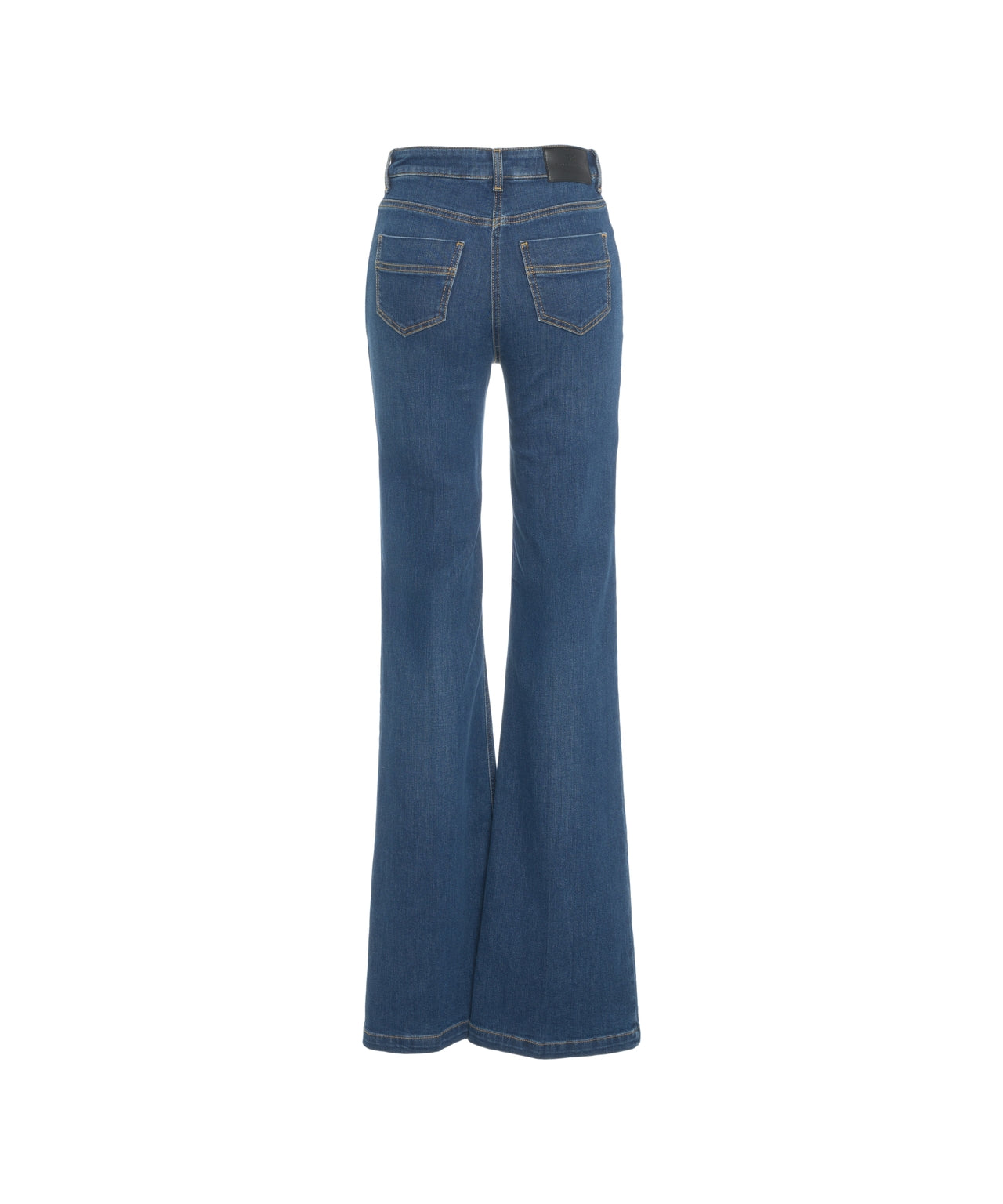 ELISABETTA FRANCHI High-Waisted Flared Jeans with Decorative Buttons