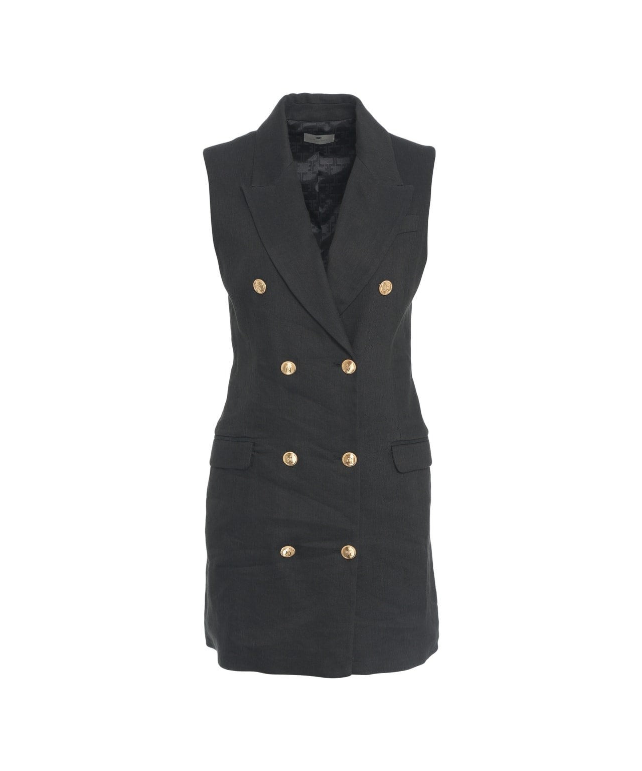 ELISABETTA FRANCHI Sophisticated Linen Blend Mini Dress - Size 42