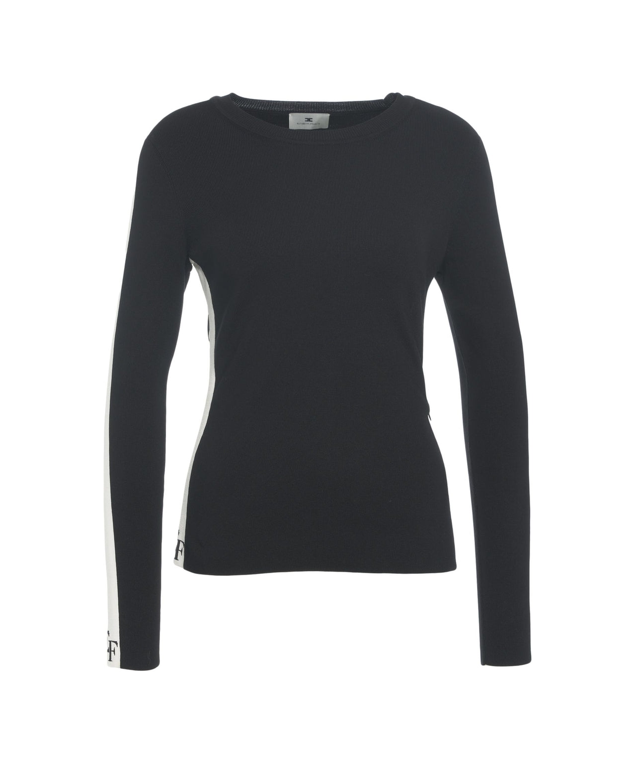 ELISABETTA FRANCHI Ribbed Sweater with Logo Detail for Women