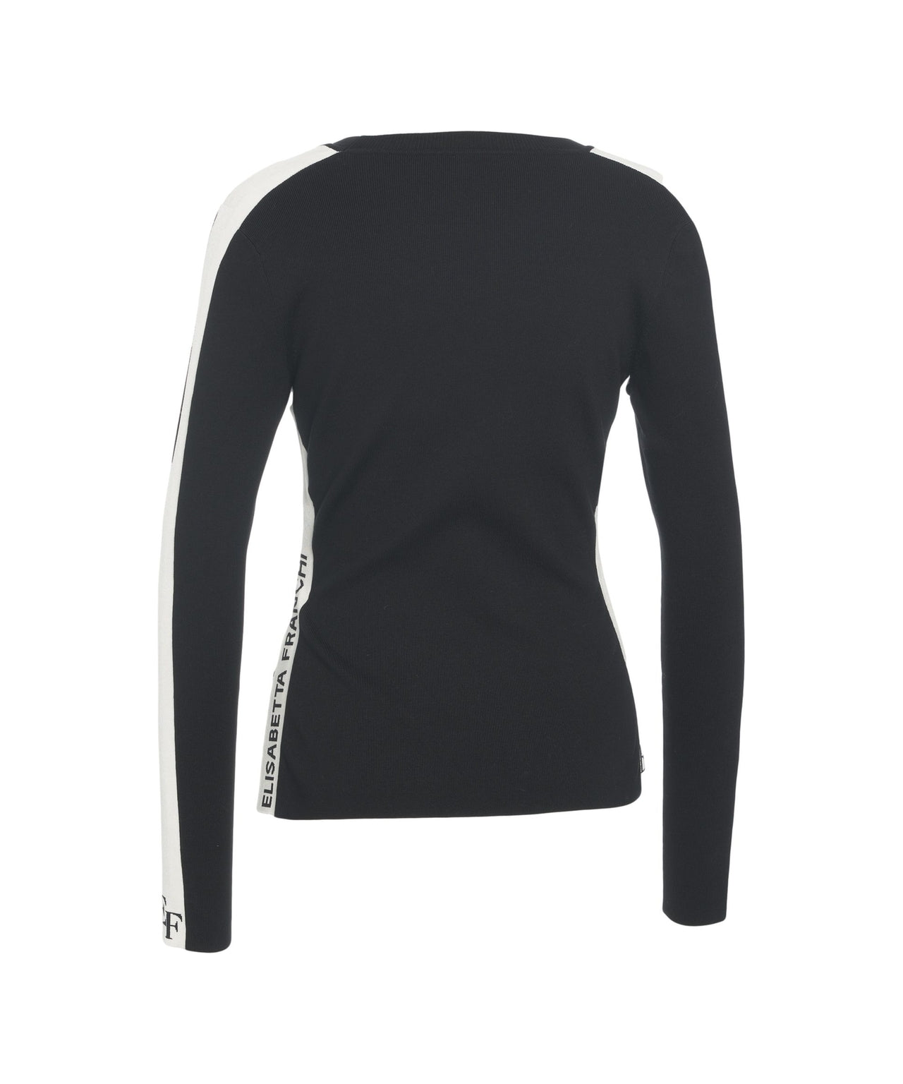 ELISABETTA FRANCHI Ribbed Sweater with Logo Detail for Women