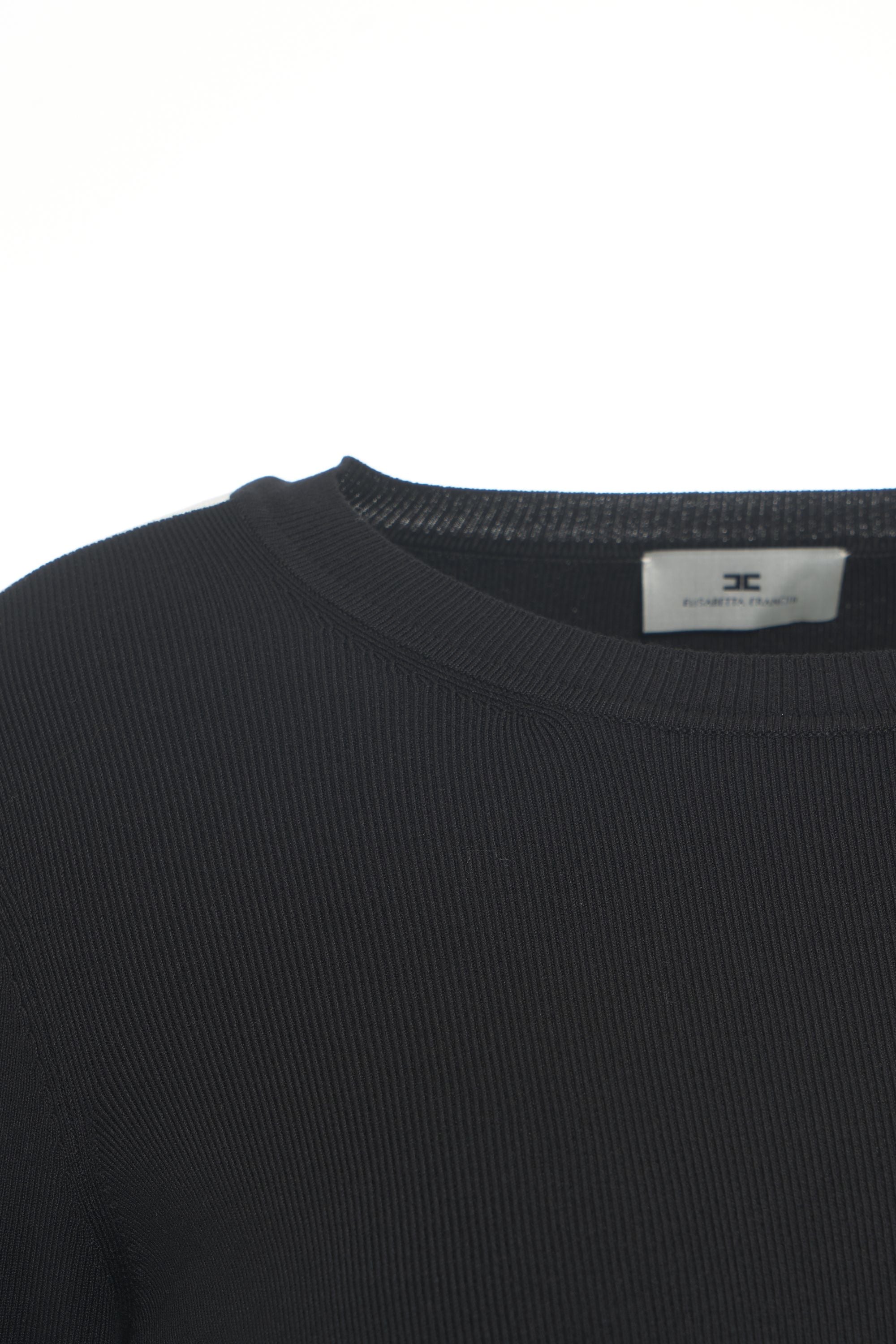 ELISABETTA FRANCHI Ribbed Sweater with Logo Detail for Women