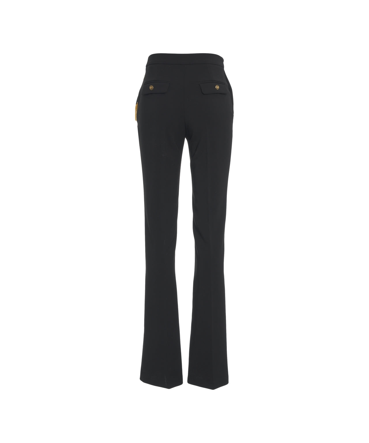 ELISABETTA FRANCHI High-Waisted Flared Trousers with Chain Detail