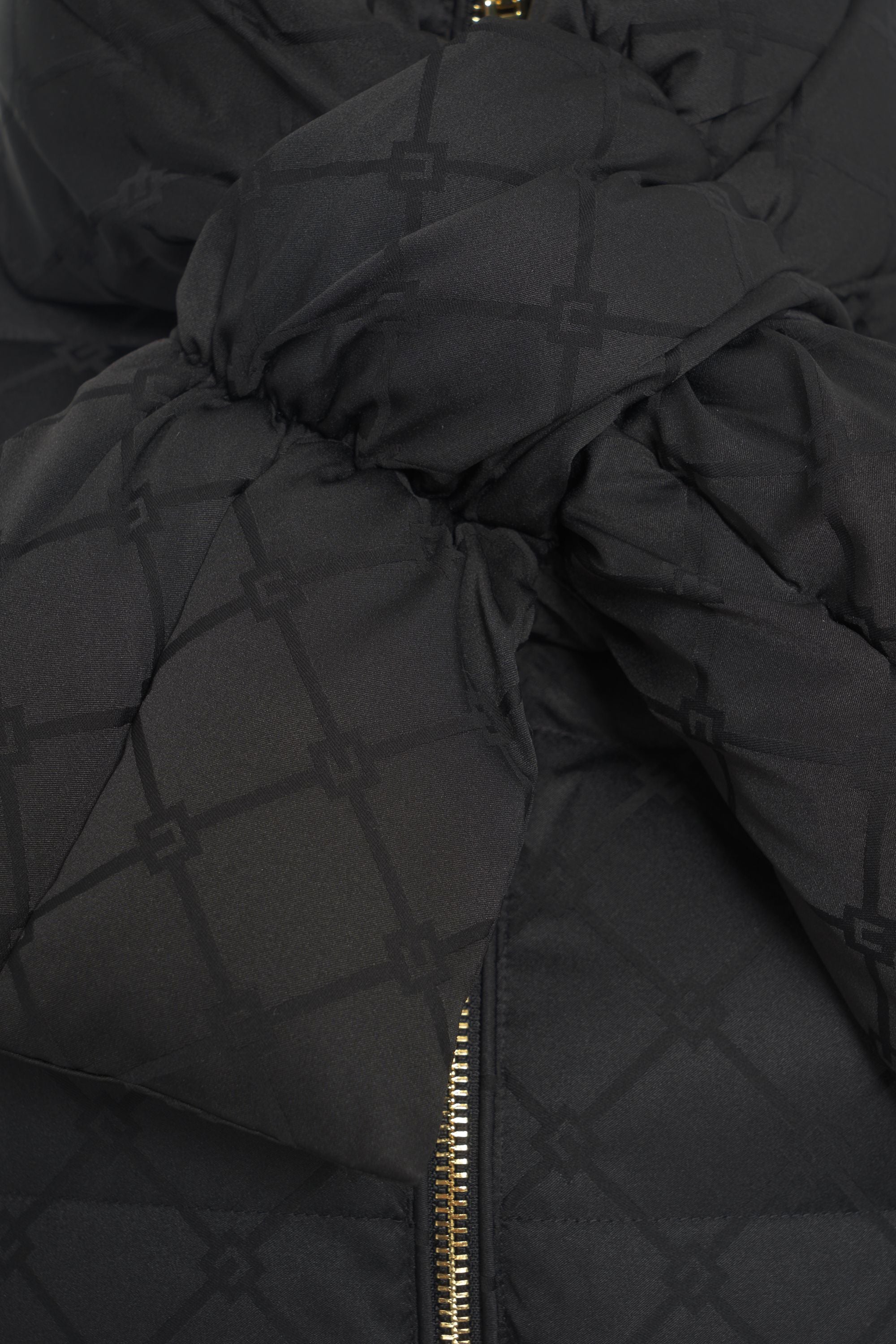 ELISABETTA FRANCHI Cropped Puffer Jacket with Belted Waist