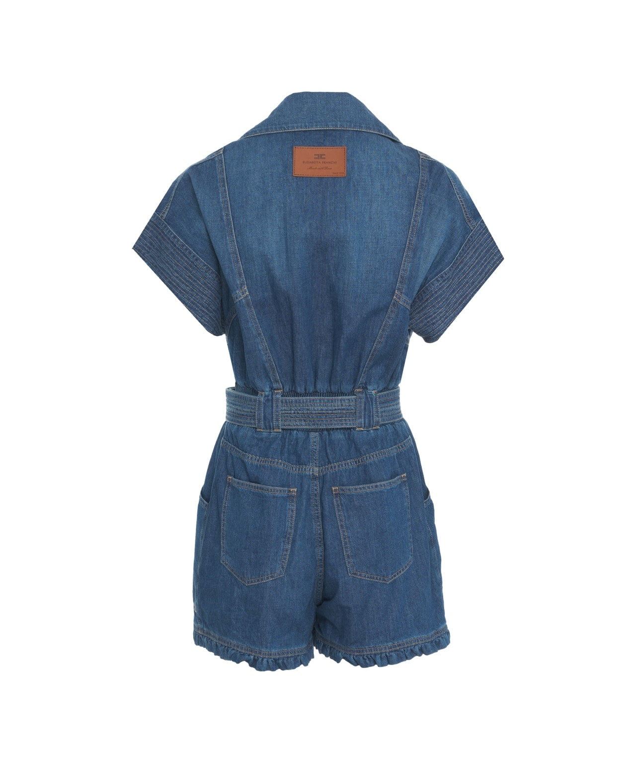 ELISABETTA FRANCHI Women's Mini Denim Short Jumpsuit