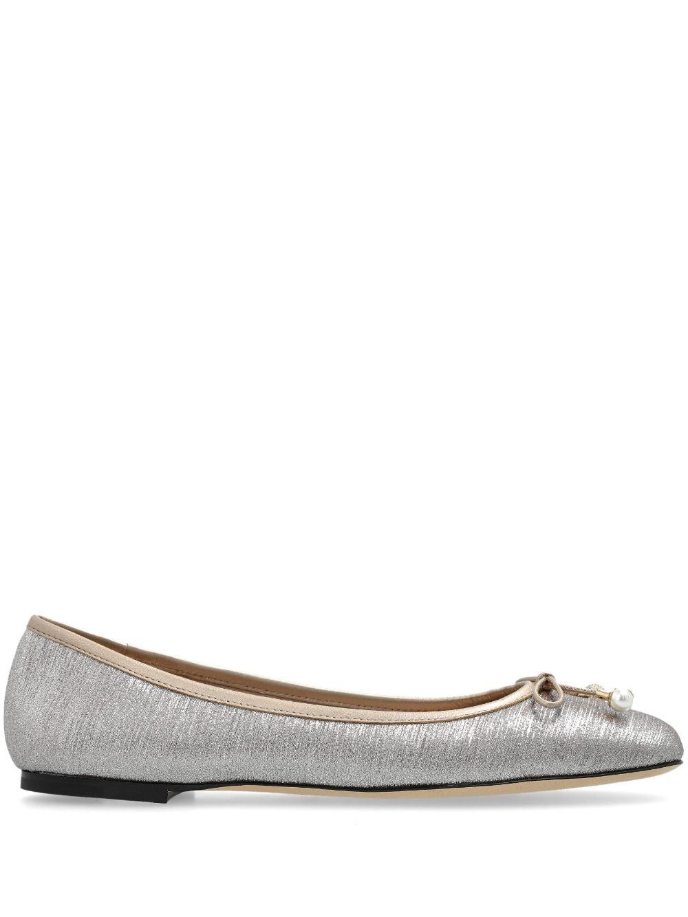 JIMMY CHOO Elegant Flat Leather Ballet Flats