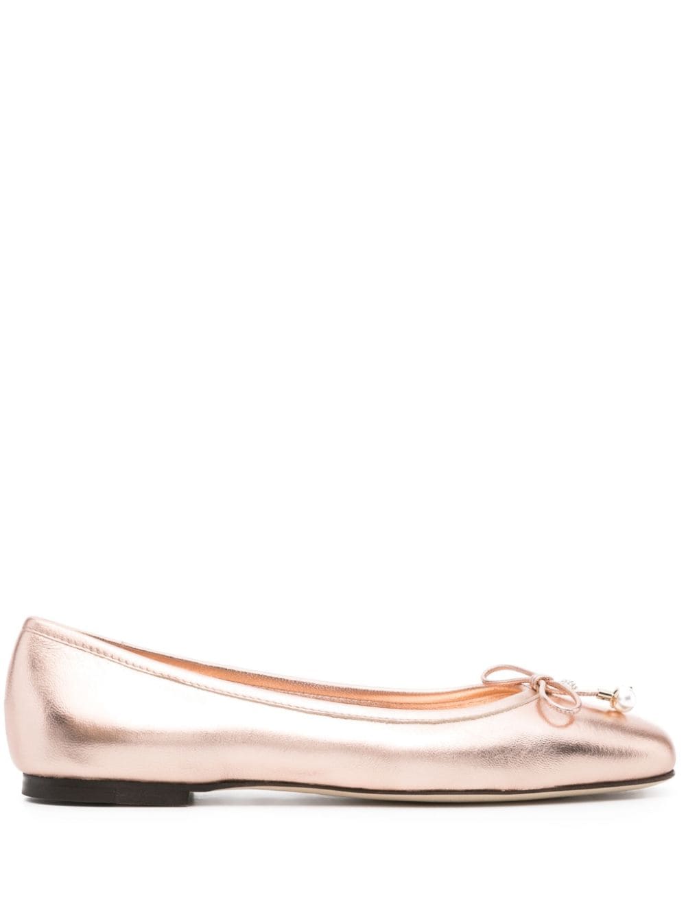 JIMMY CHOO Metallic Leather Ballet Flats