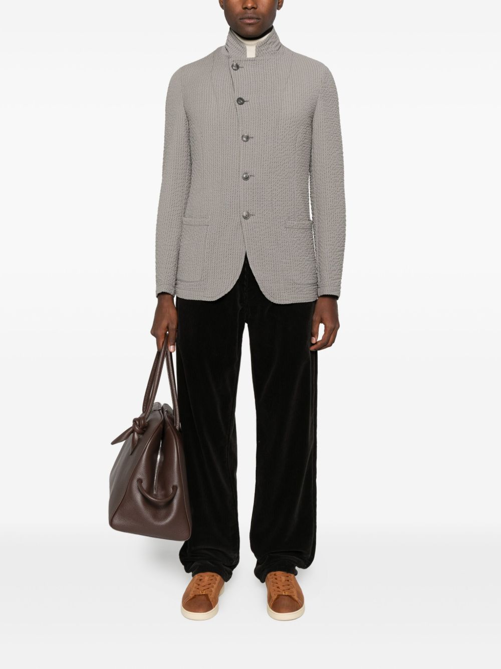 EMPORIO ARMANI Men's Wool Blend Jacket with Front Button Fastening