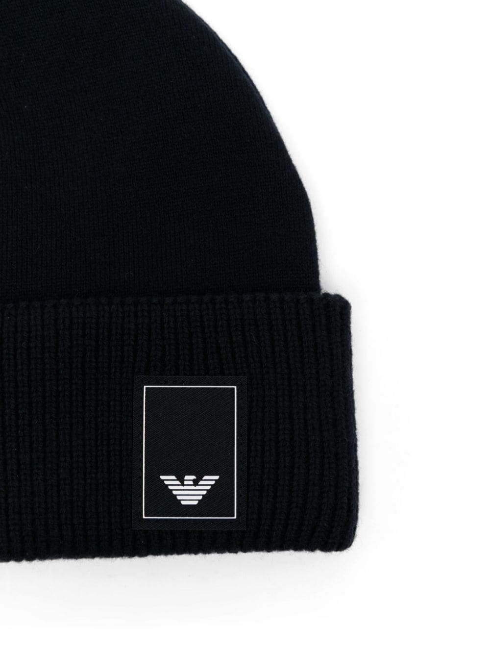 EMPORIO ARMANI Wool Beanie with Logo Patch