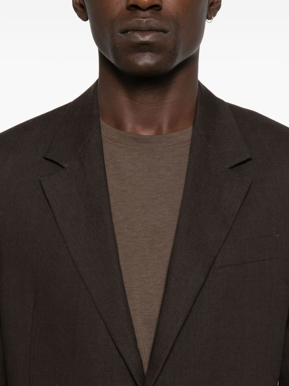 EMPORIO ARMANI Linen Single-Breasted Jacket for Men
