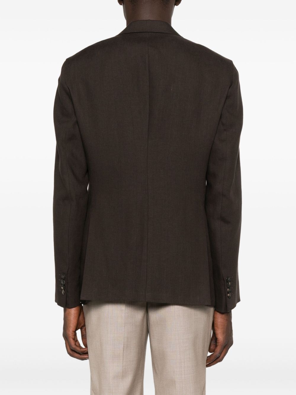 EMPORIO ARMANI Linen Single-Breasted Jacket for Men
