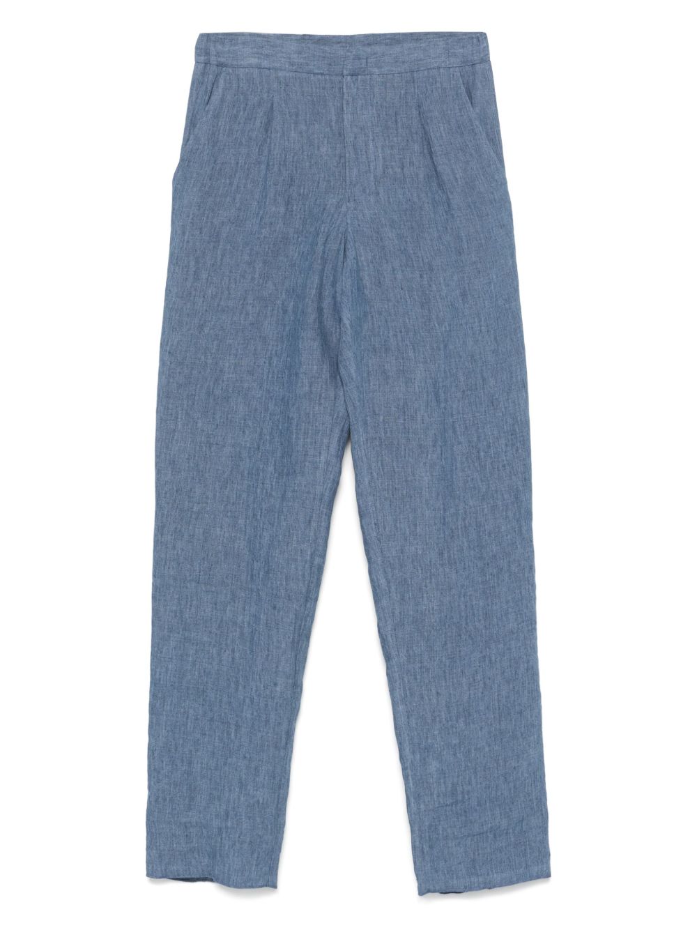 EMPORIO ARMANI Breathable 100% Linen Trousers for Men