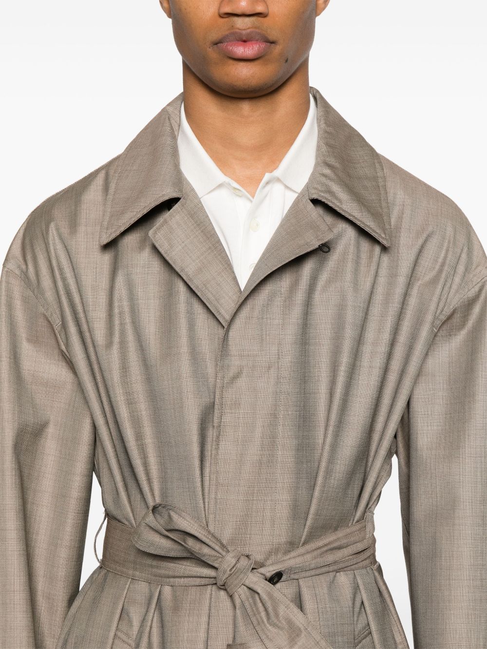 EMPORIO ARMANI Wool Belted Jacket for Men