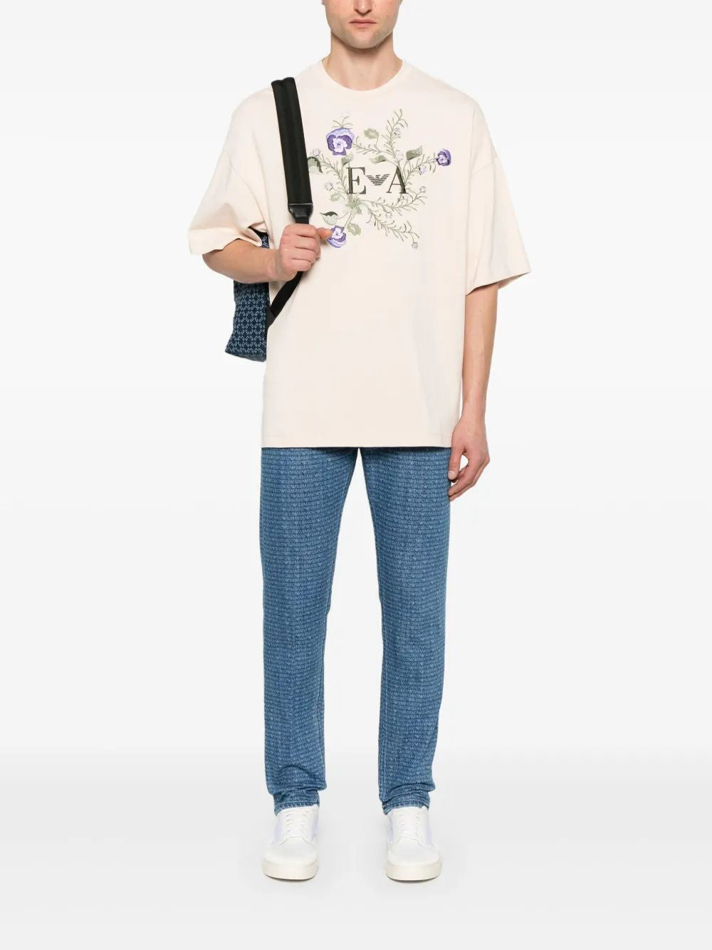 EMPORIO ARMANI Allover Logo Denim Jeans for Men - SS25