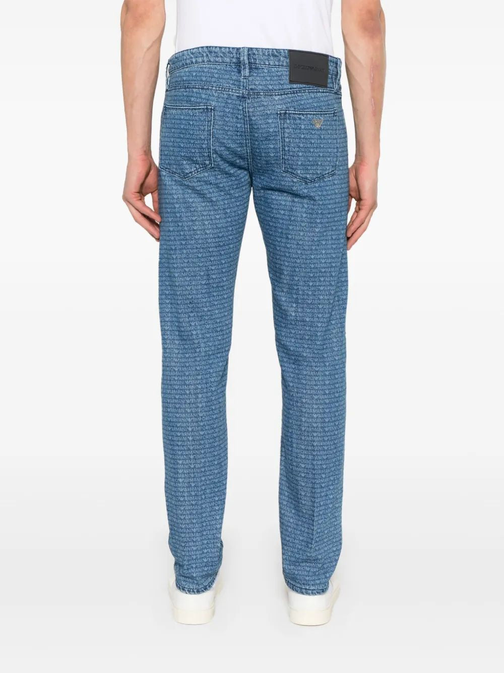 EMPORIO ARMANI Allover Logo Denim Jeans for Men - SS25